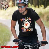 Trick or teach retro floral ghost Halloween s Unisex