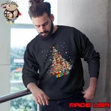 Cute Owl Christmas Tree Birds Celebrate Xmas Holiday Lights T-Shirt Sweatshirt