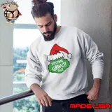 Cute Santa Hat Resting Grinch Face s Sweatshirt