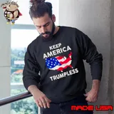 Keep American Trumpless USA flag map shirt