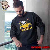 Official Peanuts Snoopy And Woodstock On Car Michigan Wolverines Go Blue Shirt Sweatshirt