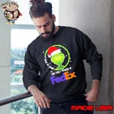 Santa Grinch I Used to Smile and then I Worked at Fedex Merry Christmas 2023 Shirt Sweatshirt