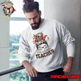 Santa's favorite teacher messy bun leopard merry christmas T-Shirt