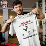 Snoopy and Woodstock hat santa assuming I’m just an old lady was your mistake christmas s Unisex