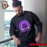 Walk To End Alzheimer Disease Awareness Purple Rainbow Heart Leopard T-Shirt Sweatshirt