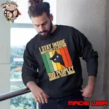 Black Cat I Stay Inside Because It' Too Peopley Out There Vintage T-Shirt