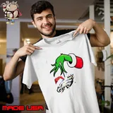 Grinch hand philadelphia eagles Christmas lights shirt