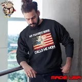 My favorite nurse calls me mom symbol flower american flag s Sweatshirt