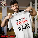 My Valentine has paws dog retro shirt