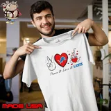Peace love Lions heart with gnome s Unisex