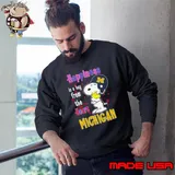 Snoopy And Woodstocks Happiness Is A Hug From The Heart Michigan Wolverines Shirt