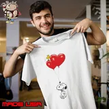 Snoopy Woodstock Happy Valentine Balloon heart shirt