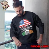 American Grown Irish Roots St Patrick's Day American Flag s Sweatshirt