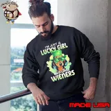 Awesome lucky Girl Who Loves Wieners St Patrick's Day Dog shirt