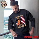 Cowboy Up America John vintage Wayne Usa Flag T-Shirt Sweatshirt