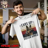 Ears Up System Armed Dog American flag s Unisex