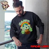 Happy Go Lucky Rainbow St patrick's Day T-Shirt Sweatshirt