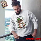 I Need A Beer Right Meow Cat Holds Beer St Patrick's Day Cat s Sweatshirt