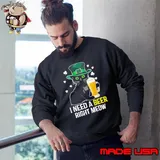 I Need A Beer Right Meow St Patrick's Day Cat s Sweatshirt