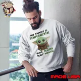My family is temperamental half temper half mental yoda green shirt