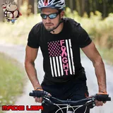 Original breast Cancer Awareness American Flag Distressed Shirt Unisex