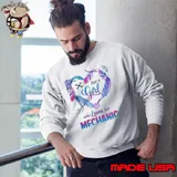 Original just a girl who Loves her girl Mechanic heart wings shirt