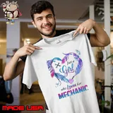 Original just a girl who Loves her girl Mechanic heart wings s Unisex