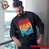 Powered By Anime Ramen Love Anime Noodles Vintage s Sweatshirt