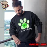 St. Paw Trick's Day Paw Dogs Cats Lucky St. Patrick's Day Dog Cat s Sweatshirt