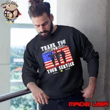 Usa Flag Veteran Thank You For Your Service Tee Veteran's Day Shirt Sweatshirt