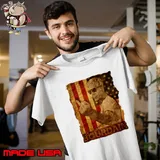 USA Flag with Bourdain American celebrity chef author, and travel documentarian T-Shirt Unisex