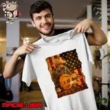 USA Flag with Dwight Yoakam American country singer-songwriter T-Shirt Unisex