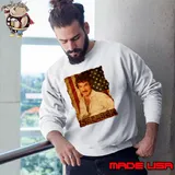 USA Flag with Tom Selleck American actor T-Shirt Sweatshirt