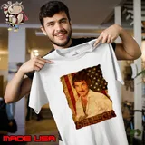 USA Flag with Tom Selleck American actor T-Shirt Unisex