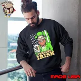 Zombie St Patrick's Day Feeling Irish Beer USA Flag Shirt Sweatshirt