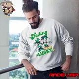 Cute feeling lucky Mickey minnie couple s Sweatshirt