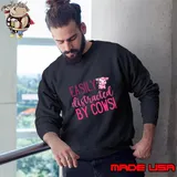 Easily Distracted by Cows Pink Lover Animal T-Shirt