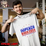 Impeach Biden 2024 Make AMerica America Again Stars Election T-Shirt Unisex