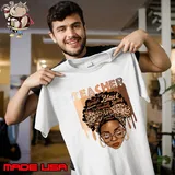 Black Teacher Magic Black History Month Afro Hair Melanin Leopard T-Shirt Unisex