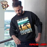 Dad Is My Name Fishing Is My Game Summer Palsm Tree Vintage T-Shirt Sweatshirt