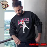 Mike Trout Los Angeles Angels Player Swing signature s Sweatshirt