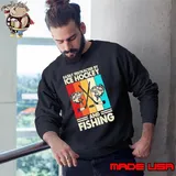 Easily distracted by ice hockey and fishing retro Sweatshirt