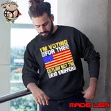 I'm Voting For The Outlaw Not The Kid Sniffer Election 2024 Usa Flag Sweatshirt
