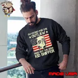 I'm Voting For The Outlaw Not The Kid Sniffer Trump Usa Flag Shirt
