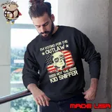 I'm Voting For The Outlaw Not The Kid Sniffer Usa Flag Sweatshirt