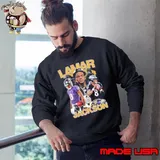 Lamar American football quarterback for the Baltimore Ravens Retro Collage Shirt