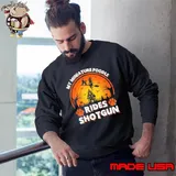 My Miniature Poodle Dog Ride Witch Shotgun Sunset Halloween Shirt