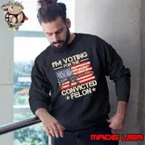Retro I'm Voting Convicted Felon 2024 USa Flag Gun Shirt