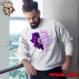 You May Not Remember But Will Never Alzheimers Disease Awareness Purple Ribbon Sweatshirt