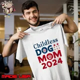 Childless Dog Mom Dog Lady Voting Patriotic Dog Paw Stars Election 2024 Unisex